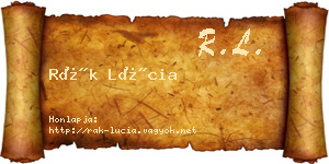 Rák Lúcia névjegykártya